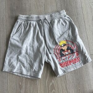 Naruto Mens Gray Ichiraku Ramen Shop Graphic‎ Shippuden Shorts Size S (34/36)